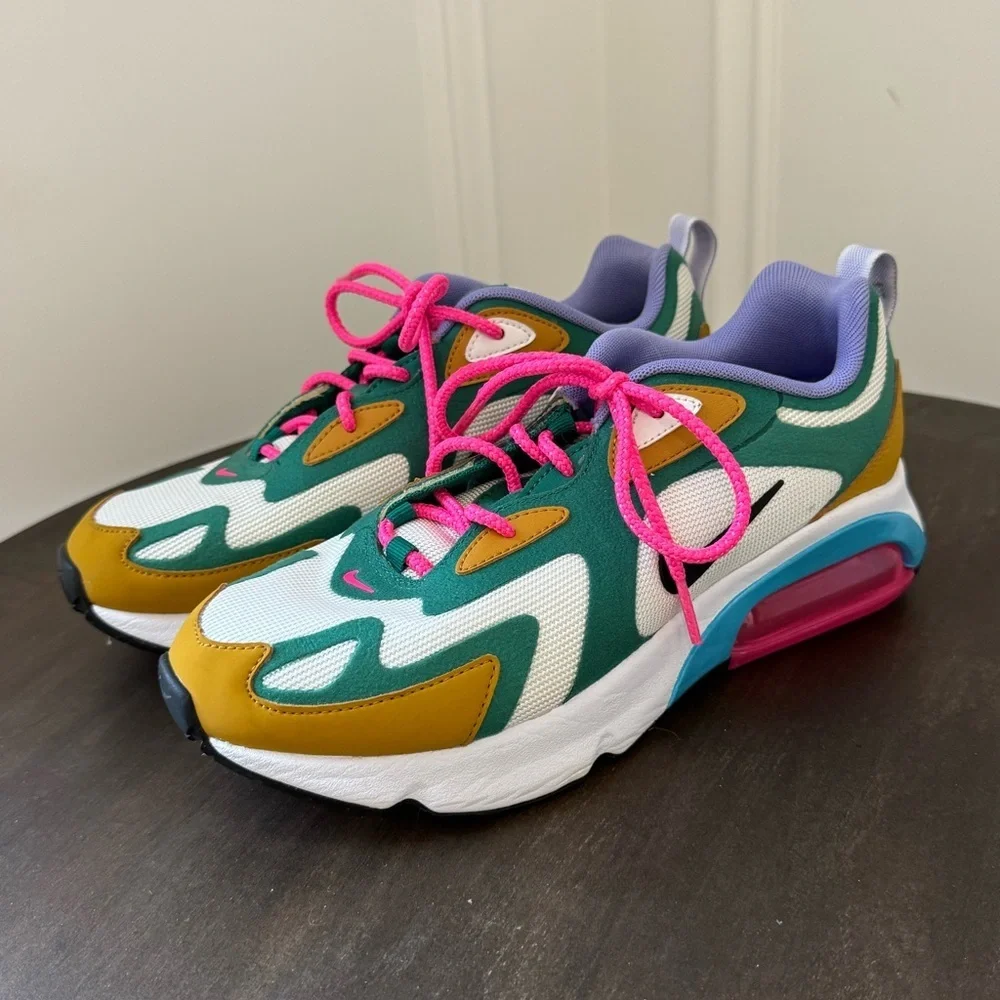 Nike Air Max 200 - Size 7.5 - Mystic Green White Gold - Like New - Picture 3 of 9